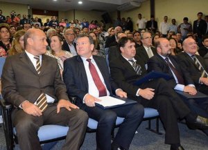 Da esquerda para a direita, os quatro novos secretários e o presidente do Naturatins: Lyvio Luciano, Edson Nascimento, Alexandro Silva, Marcos Musafir e Herbert Barros (Buti)